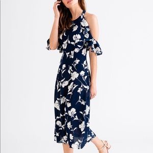 Petite Studio Linnea Navy Floral Dress w/ Ruffles